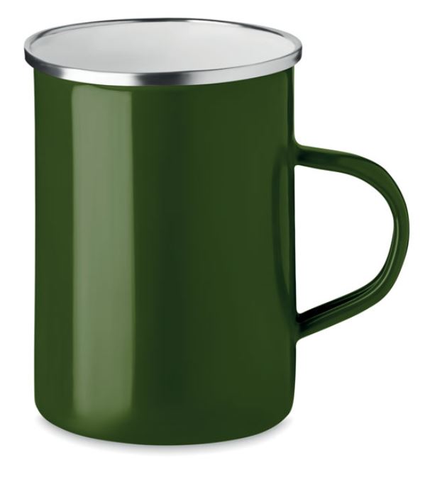 Taza metal con capa de esmalte personalizada